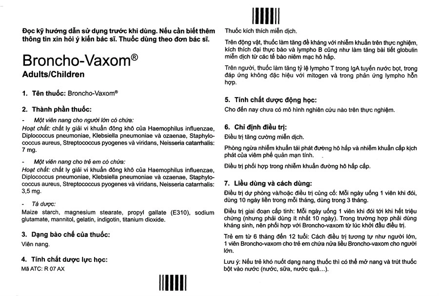 Broncho-Vaxom Children 3.5mg trị nhiễm khuẩn hô hấp, tăng miễn dịch (1 vỉ x 10 viên) - 3